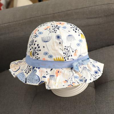 Girl's Thin Flower Fisherman Hat, Circumference 18-22 in